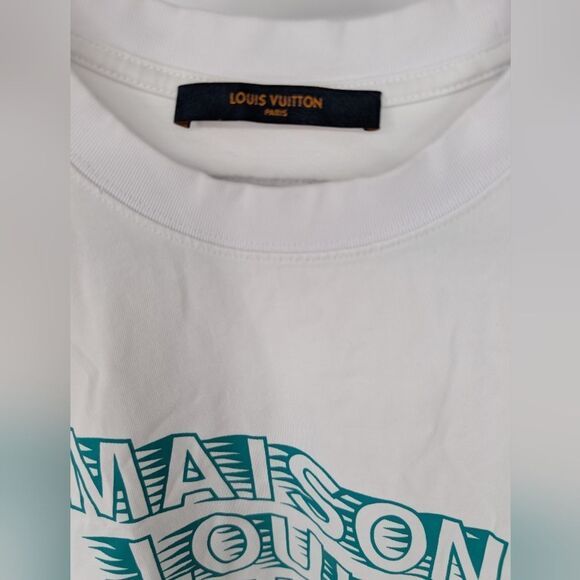 Louis Vuitton White Short Sleeve Tee Retro Design - Picture 4 of 7